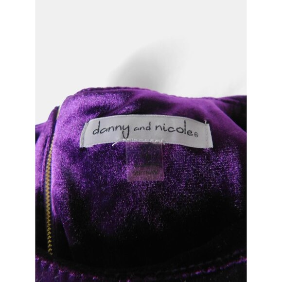 Danny & Nicole Medium Purple Velvet A-Line Dress Glam Witch - Picture 10 of 12
